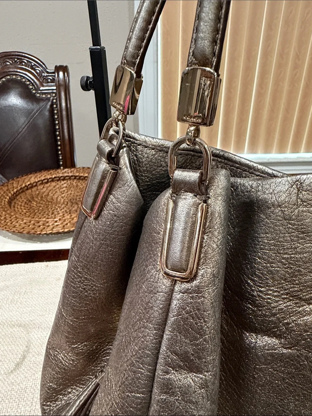 COACH Madison Phoebe Shoulder Bag in Metallic Leather